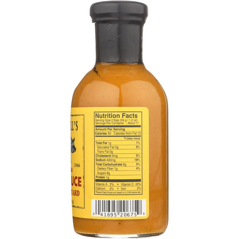 BRASWELL: Sauce BBQ Tangy Mustard, 13.5 oz