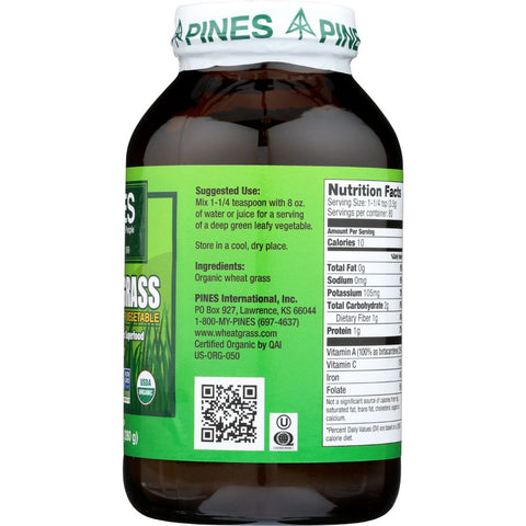 PINES WHEAT GRASS: Organic Wheat Grass Powder, 10 oz