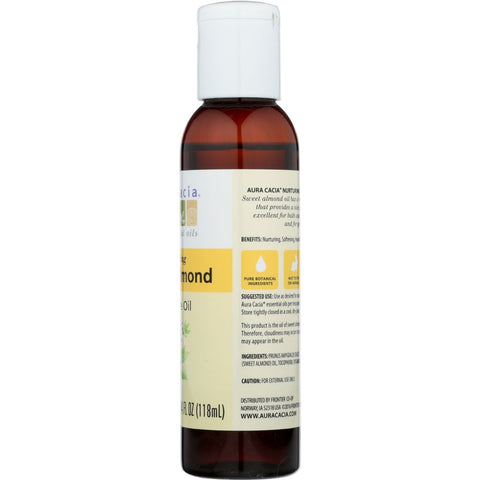 AURA CACIA: Natural Skin Care Oil with Vitamin E Nurturing Sweet Almond, 4 Oz