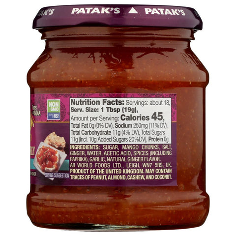 PATAK'S:  Major Grey Chutney Mango Preserve with Ginger, 12 oz