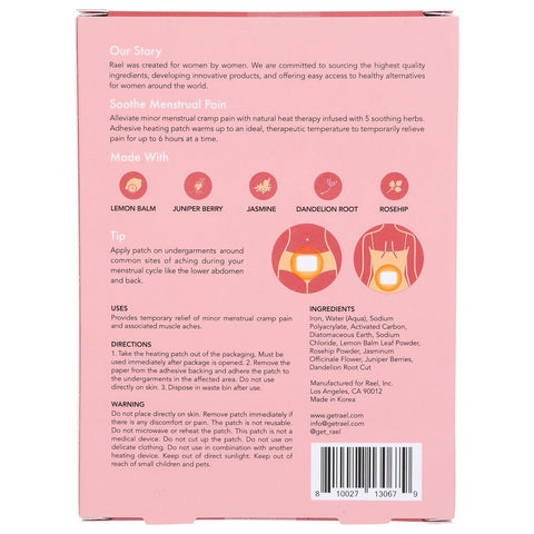 RAEL: Patch Heating Menstrual, 3 ea