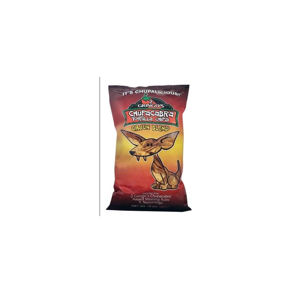 2 GRINGOS CHUPACABRA: Cajun Blend Tortilla Chips, 10 oz