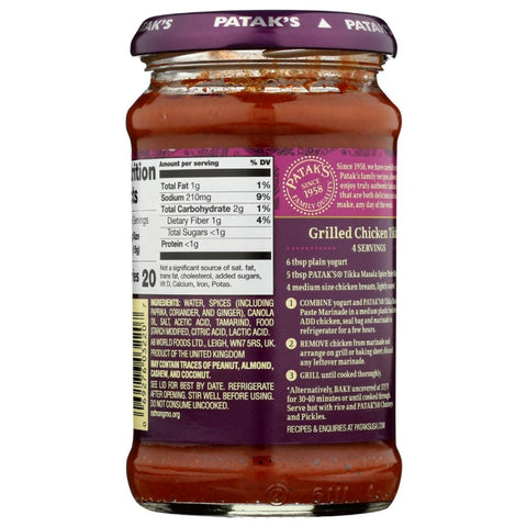 PATAKS: Tikka Marinade Paste, 10 oz