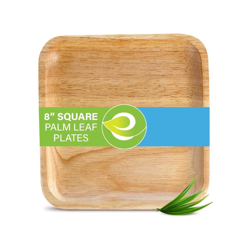 ECO SOUL: 8” Square Palm Leaf Plates, 1 ct