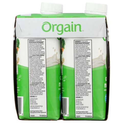 ORGAIN: Organic Nutritional Shake Sweet Vanilla Bean 4 count, 44 oz