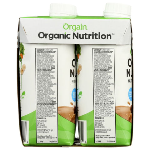 ORGAIN: Organic Iced Cafe Mocha Nutritional Shake 4 count (11 oz each), 44 oz