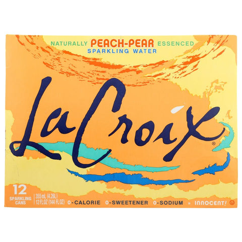 LA CROIX: Peach Pear Sparkling Water 12Pk, 144 fo